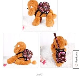 Dog Harness Monkey Print Backpack Size Medium